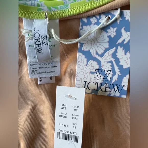 J.Crew SZ Blockprints™ X cutout one-piece swimsuit in green paisley